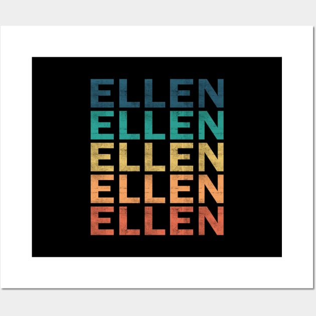 Ellen Name T Shirt - Ellen Vintage Retro Name Gift Item Tee Wall Art by henrietacharthadfield